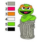 Sesame Street Grouch 12 Embroidery Design